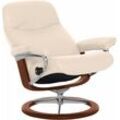 Relaxsessel STRESSLESS "Garda", beige (cream batick), B:82cm H:102cm T:72cm, Sessel, mit Signature Base, Größe M, Gestell Braun