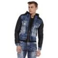 Jeansjacke CIPO & BAXX Gr. 4XL, blau Herren Jacken mit abgesetzten Ärmeln