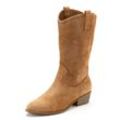 Westernstiefel LASCANA, Damen, Gr. 41, braun (camelfarben), Obermaterial: 100% Textilmaterial. Futter: 100% Lederimitat. Decksohle: 100% Lederimitat. Laufsohle: 100% Synthetik, unifarben, modisch, Schuhe Cowboystiefel Schlupfstiefel Sommerstiefel, Sommer Boots, Ankle Stiefelette, Schlupfstiefel, Cowboy-Look, Cut-Outs