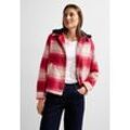 Kapuzenfleecejacke CECIL Gr. XL (44), rot (casual red) Damen Jacken Kurze mit Knopfleiste