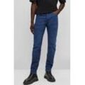 Regular-fit-Jeans BOSS ORANGE "Taber BC-P-1" Gr. 30, Länge 32, blau (navy), Herren, Obermaterial: 94% Baumwolle, 5% Polyester, 1% Elasthan, unifarben, Jeans, mit Leder-Badge