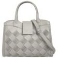 Henkeltasche SAMANTHA LOOK, Damen, Gr. B/H/T: 33cm x 20cm x 8cm onesize, grau, Leder, Taschen Handtasche, echt Leder, Made in Italy