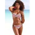 Bügel-Bandeau-Bikini VENICE BEACH Gr. 34, Cup D, beige (creme, rosa) Damen Bikini-Sets Ocean Blue mit strukturierter Ware