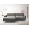 Ecksofa INOSIGN "Downtown, B/T/H: 272/190/84 cm L-Form", grau (dunkelgrau), B:272cm H:84cm T:190cm, 88% Polyester, 12% Polyacryl, Sofas, weicher Sitzkomfort auch in Cord und Bouclé, incl. Zierkissen