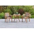 Garten-Essgruppe MERXX "»Castilla«" Sitzmöbel-Sets beige (natur + natur natur) Tisch: LxB: 70x70 cm