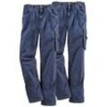 Northern Country Arbeitshose Jeans Worker (2-tlg., 2er-Pack, aus 100% Baumwolle) Arbeitjeans mit dehnbarem Bund mit 8 praktischen Taschen, blau