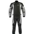 Motorradkombi PROANTI Gr. XXL, weiß (schwarz, grau, weiß), Overalls, XXL, N-Gr, Obermaterial: 70% Polyester, 20% Nylon, 10% Elasthan. Innenfutter: 100% Polyester, wasserdicht