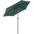 Knickschirm Sonnenschirm Gartenschirm Marktschirm mit Handkurbel Alu 180/㎡ Polyester Dunkelgrün ∅2,6 x 2,35 m - Outsunny