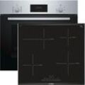 Bosch - herdset Induktion Backofen Edelstahl mit Induktions-Kochfeld 60cm Bräterzone neu