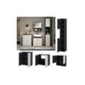 Vicco Badmöbel-Set Badezimmer-Möbel Bad-Schrank Edge Schwarz Weiß modern Badezimmerschrank Waschbeckenunterschrank Spiegelschrank Hochschrank Badezimmerkommode