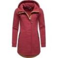 Sweatjacke RAGWEAR "Letty Intl.", Damen, Gr. XXXL (46), lila (himbeere), Sweatware, 54% Polyester, 41% Baumwolle, 5% Viskose, sportlich, tailliert ca. Mitte Oberschenkel, hoch geschlossener Ausschnitt, Sweatjacken, Sportliche Kapuzenjacke mit Kunstleder-Elementen