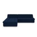 Ecksofa DOMO COLLECTION "Mona L-Form", blau (marine), B:297cm H:80cm T:173cm, Struktur fein 100% Polyester, Chenilleoptik 100% Polyester, SOFTLUX/Struktur fein 100% Polyester, Sofas, wahlweise mit Bettfunktion