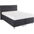 Boxspringbett, grau (strukturstoff anthrazit), ohne LED-Beleuchtung, Liegefläche B/L: 140cm x 200cm, H3, 5-Zonen-Tonnentaschen-Federkernmatratze, Bezug Unterbox und Kopfteil: Strukturstoff (77% Polyester und 23% Viskose), Bezug Obermatratze 100% Polyester, waschbar bis 60u00b0C, WESTFALIA SCHLAFKOMFORT, Komplettbetten, Boxspringbett, wahlweise mit LED-Beleuchtung