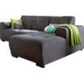 Ecksofa HOME AFFAIRE "Langeland L-Form", grau (anthrazit), B:234cm H:85cm T:163cm, Struktur grob (100% Polyester), Sofas, incl. 2 Zierkissen, Recamiere wahlweise links oder rechts