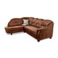 Ecksofa HOME AFFAIRE "Budapest L-Form", braun (mokka), B:242cm H:84cm T:80cm, Sofas, wahlweise mit Bettfunktion, mit Recamiere oder Ottomane