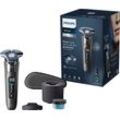 Elektrorasierer PHILIPS "Shaver Series 7000 S7887/55" grau 1 Reinigungskartusche, Etui, Ladestand, mit SkinIQ Technologie