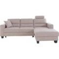 Ecksofa TRENDMANUFAKTUR "Chamber, L-Form" Sofas Gr. B/H/T: 247cm x 85cm x 165cm, Struktur grob, Recamiere rechts, Ohne Schlaffunktion, beige (portabella) inklusive einer Kopfstütze, wahlweise mit Schlaffunktion