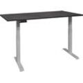 Schreibtisch MÄUSBACHER "Big System Office", silber (silber, schwarzstahl, silber, schwarzstahl), B:120cm, Tische, Breite 120 cm, elektrisch höhenverstellbar