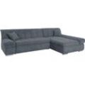 Ecksofa DOMO COLLECTION "Mona L-Form", grau, B:297cm H:80cm T:173cm, Struktur fein 100% Polyester, Chenilleoptik 100% Polyester, SOFTLUX/Struktur fein 100% Polyester, Sofas, wahlweise mit Bettfunktion