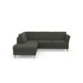 Ecksofa SIT & MORE "Visby L-Form" Sofas Gr. B/H/T: 248cm x 87cm x 213cm, Struktur fein, Ottomane links, ohne Bettfunktion-ohne Bettkasten, grau (anthrazit) Wahlweise mit Bettfunktion und Stauraum, frei im Raum stellbar