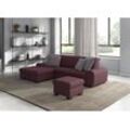 Ecksofa SIT & MORE "Luxor L-Form", lila (aubergine), B:275cm H:82cm T:173cm, Luxus-Microfaser ALTARA NUBUCK (100% Polyester), Soft clean (98% Polyester, 2% Polyamid), Struktur fein (100% Polyester), Sofas, wahlweise mit Bettfunktion, Bettkasten und Kopfteilverstellung