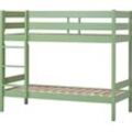 Etagenbett HOPPEKIDS "ECO Comfort Kinderbett 90x200 oder 70x160 aus Massivholz in 4 Farben", grün (grün, grün), B:81cm H:140cm L:166cm, Etagenbetten, TÜV, FSC und Nordisches Umweltzeichen – wahlweise mit Matratzen