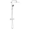 Duschsystem GROHE "Vitalio Joy System 310" Brausegarnituren grau (chrom) mit Thermostatbatterie für die Wandmontage