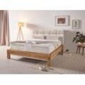 Boxspringbett HOME AFFAIRE "Villads" Komplettbetten Gr. Chenille Polyester Topper Premium, Liegefläche B/L: 160cm x 200cm Betthöhe: 55cm, Gewicht bis: 100 kg + 120 kg H3 + H4, 7-Zonen-Taschen-Federkernmatratze, beige (sabbia) Boxspringbett Liegefläche: 160200 cm aus Balkeneiche, Inside-Boxspring-Unterbau