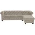 Chesterfield-Sofa HOME AFFAIRE "New Castle L-Form" Sofas Gr. B/H/T: 255cm x 72cm x 171cm, Samtoptik, Ottomane rechts, beige hochwertige Knopfheftung in Chesterfield-Design, BTH: 255(17172)