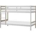 Etagenbett HOPPEKIDS "ECO Comfort Kinderbett 90x200 oder 70x160 aus Massivholz in 4 Farben", grau (grau, grau), B:101cm H:140cm L:206cm, Etagenbetten, TÜV, FSC und Nordisches Umweltzeichen – wahlweise mit Matratzen