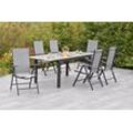 Garten-Essgruppe MERXX "»Amalfi«" Sitzmöbel-Sets grau (grau, grau, graphit) Ausziehtisch: LxB: 200-300 x 110 cm