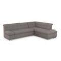 Ecksofa DOMO COLLECTION "Mona L-Form", braun (schlamm), B:271cm H:80cm T:213cm, Struktur fein 100% Polyester, Chenilleoptik 100% Polyester, Sofas, wahlweise mit Bett- und Armlehnfunktion