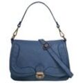 Umhängetasche SAMANTHA LOOK, Damen, Gr. B/H/T: 28cm x 21cm x 7cm onesize, blau, Leder, vintage, Taschen, echt Leder, Made in Italy