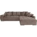 Ecksofa INOSIGN "Gwenni L-Form" Sofas Gr. B/H/T: 323 cm x 94 cm x 222 cm, Samtoptik, grau (taupe) auch in Aqua Clean Supreme erhältlich; bis zu 140 kg pro Sitzfläche