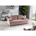 Schlafsofa WERK2 "Rosso" Sofas Gr. B/H/T: 200cm x 93cm x 95cm, Cord, rosa (rosé) 2-Sitzer Sofa und Schlafcouch mit Federkern & Bettkasten