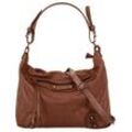 Shopper SAMANTHA LOOK, Damen, Gr. B/H/T: 35cm x 32cm x 12cm onesize, braun (cognac), Leder, unifarben, leicht glänzend, Taschen, echt Leder, Made in Italy