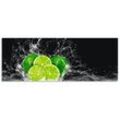 Küchenrückwand ARTLAND "Limone mit Spritzwasser" Spritzschutzwände Gr. B/H: 150 cm x 55 cm, grün Küchendekoration Alu Spritzschutz mit Klebeband, einfache Montage