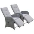 Loungesessel GARDEN PLEASURE "SALERNO", grau, B:63cm H:110cm T:73cm, Sessel, Polyrattan, verstellbar, inkl. Auflagen, grau