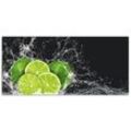 Küchenrückwand ARTLAND "Limone mit Spritzwasser" Spritzschutzwände Gr. B/H: 110 cm x 50 cm, grün Küchendekoration Alu Spritzschutz mit Klebeband, einfache Montage