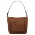 Umhängetasche X-ZONE, Damen, Gr. B/H/T: 23cm x 21cm x 9cm onesize, braun (cognac), Leder, unifarben, Taschen, echt Leder