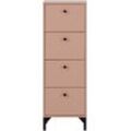 Kommode SCHILDMEYER "Smash, Breite 40 cm", rot (apricot), B:40,1cm H:116,7cm T:40,0cm, FSC-zertifizierter Holzwerkstoff, Sideboards, 4 Schubladen mit Teilauszug und Metallbeschlägen