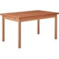 Esstisch HAMMEL FURNITURE "Basic Dinex, schnell innenliegende Einlegeplatten ausziehbar", rot (kirsche), B:140cm H:76cm T:90cm, Tischplatte: Furnier gebeizt und lackiert, Gestell: Massivholz, Tische, Furnier / Massivholz, in zwei Breiten, stabiler dänische Design Tisch