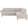 Ecksofa HOME AFFAIRE "Calypso L-Form", beige (linen), B:259cm H:85cm T:227cm, 100% Polyester, Sofas, mit Relaxfunktion motorisch im Sofa 2,5- Sitzer