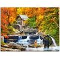 Leinwandbild ARTLAND "Amerikanische berühmte Mühle" Bilder Gr. B/H: 80 cm x 60 cm, Waldbilder Querformat, 1 St., orange Leinwandbilder auf Keilrahmen gespannt