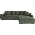 Ecksofa INOSIGN "Gwenni L-Form" Sofas Gr. B/H/T: 323 cm x 94 cm x 222 cm, Samtoptik, grün auch in Aqua Clean Supreme erhältlich; bis zu 140 kg pro Sitzfläche