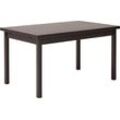 Esstisch HAMMEL FURNITURE "Basic Dinex, schnell innenliegende Einlegeplatten ausziehbar", grau (wenge), B:140cm H:76cm T:90cm, Tischplatte: Furnier gebeizt und lackiert, Gestell: Massivholz, Tische, Furnier / Massivholz, in zwei Breiten, stabiler dänische Design Tisch