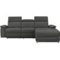 Ecksofa PLACES OF STYLE "Pareli, L-Form, 259cm,m. Recamiere, Echtleder, Kunstleder, Webstoff", schwarz, B:259cm H:98cm T:163cm, Sofas, man. o. elektr. Relaxfunktion, USB/Kopfteilverstellg u. LED