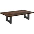 Couchtisch MÄUSBACHER, schwarz (schwarzstahl, texas oak, schwarzstahl, texas oak), B:140cm H:47cm T:70cm, Tische, Couchtisch Eckige Couchtische Holz-Couchtische, U-Gestell