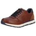 Sneaker RIEKER, Herren, Gr. 40, braun (braun, kombiniert), Leder, Veloursleder, Lederimitat, casual, Schuhe, mit MemoCup-Innensohle, Freizeitschuh, Halbschuh, Schnürschuh