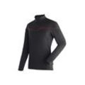 Fleecepullover MAIER SPORTS "Nago Rec" Gr. 56, schwarz, Herren, 100% Polyester (recycled), Sweatshirts, Herren Midlayer, elastisches und pflegeleichtes Half-Zip Fleece